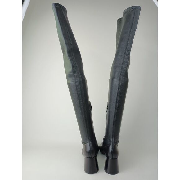 Khaite Women's Black Admiral Lambskin Leather Over the Knee Boots Size 37 - Picture 6 of 11